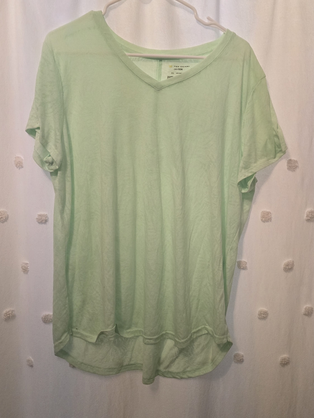 Tek Gear Light Green V-Neck Women's Top Sheer Size Xxl